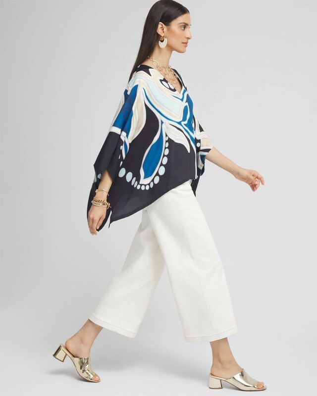 Abstract Floral Poncho - image 2